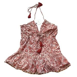 Tularosa, Small, red and gold halter dress